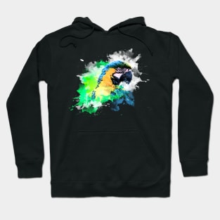 Aquarell Splatter Macaw Parrot Hoodie